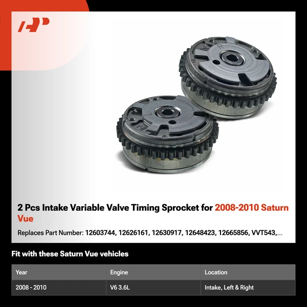 2 Pcs Intake Variable Valve Timing Sprocket for 2008-2010 Saturn Vue