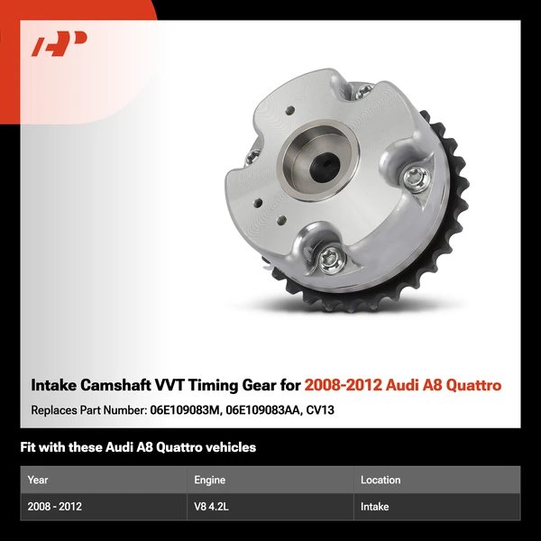Intake Camshaft VVT Timing Gear for 2008-2012 Audi A8 Quattro