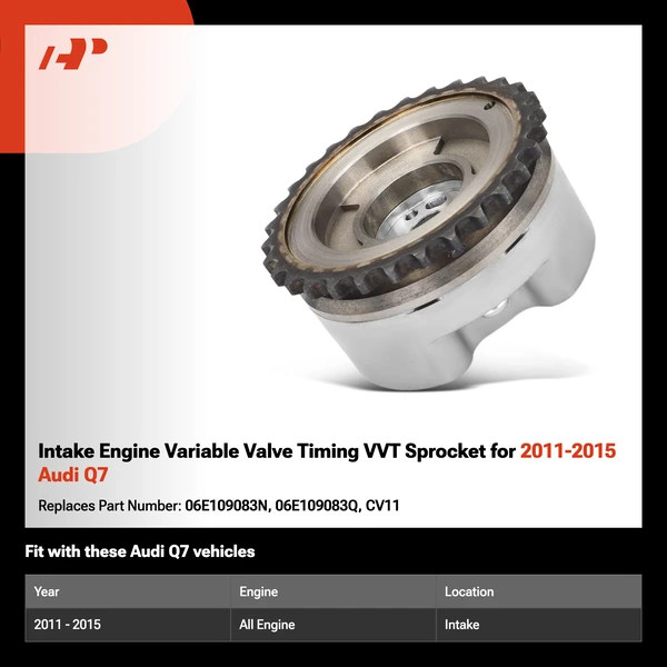 Intake Engine Variable Valve Timing VVT Sprocket for 2011-2015 Audi Q7