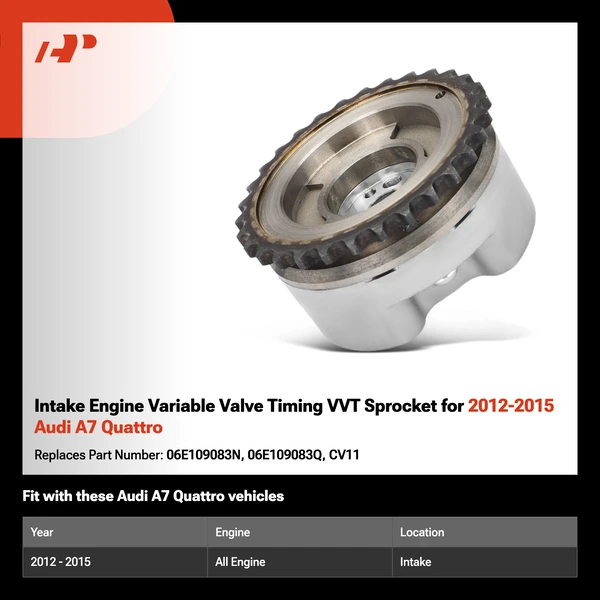 Intake Engine Variable Valve Timing VVT Sprocket for 2012-2015 Audi A7 Quattro