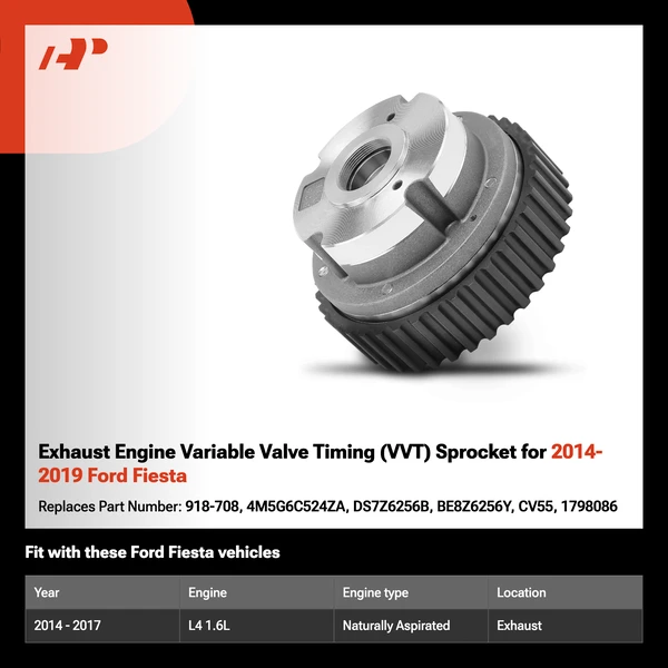 Exhaust Engine Variable Valve Timing (VVT) Sprocket for 2014-2019 Ford Fiesta