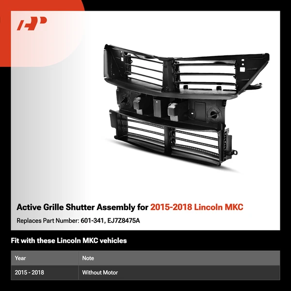Active Grille Shutter Assembly for 2015-2018 Lincoln MKC