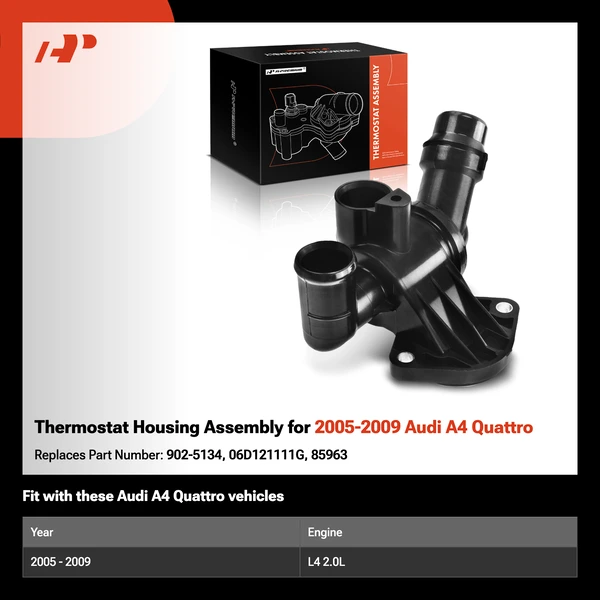 Thermostat Housing Assembly for 2005-2009 Audi A4 Quattro