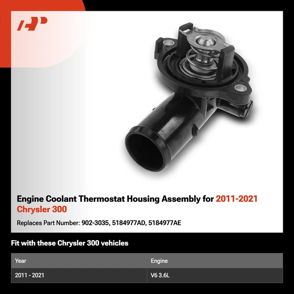 Engine Coolant Thermostat Housing Assembly for 2011-2021 Chrysler 300