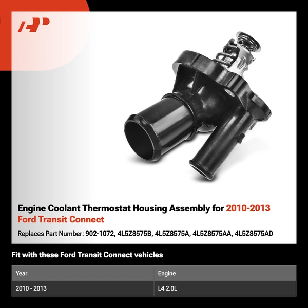 Engine Coolant Thermostat Housing Assembly for 2010-2013 Ford Transit Connect