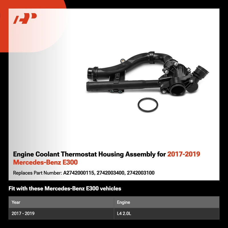 Engine Coolant Thermostat Housing Assembly for 2017-2019 Mercedes-Benz E300