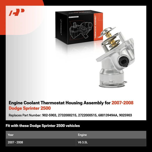 Engine Coolant Thermostat Housing Assembly for 2007-2008 Dodge Sprinter 2500