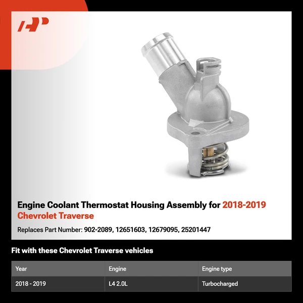 Engine Coolant Thermostat Housing Assembly for 2018-2019 Chevrolet Traverse