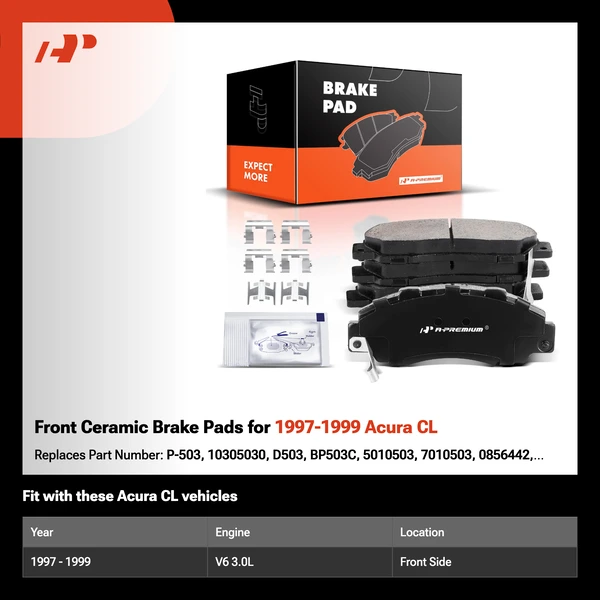 Front Ceramic Brake Pads for 1997-1999 Acura CL