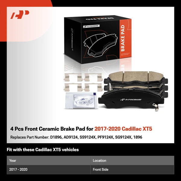 4 Pcs Front Ceramic Brake Pad for 2017-2020 Cadillac XT5