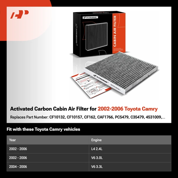 Activated Carbon Cabin Air Filter for 2002-2006 Toyota Camry