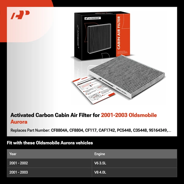 Activated Carbon Cabin Air Filter for 2001-2003 Oldsmobile Aurora