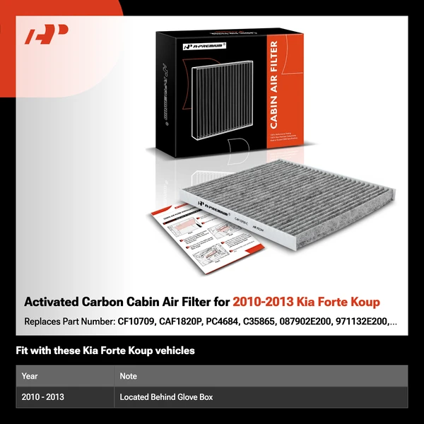 Activated Carbon Cabin Air Filter for 2010-2013 Kia Forte Koup