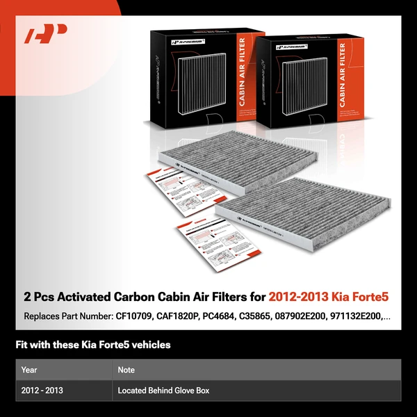 2 Pcs Activated Carbon Cabin Air Filters for 2012-2013 Kia Forte5