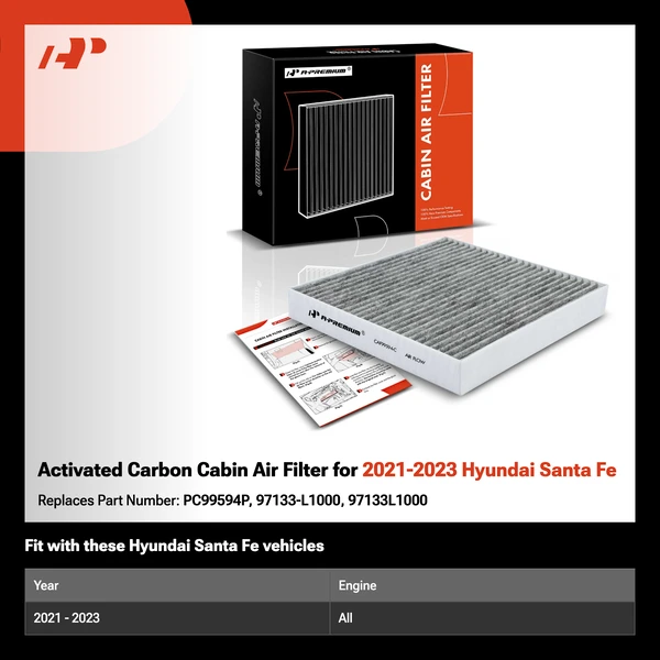 Activated Carbon Cabin Air Filter for 2021-2023 Hyundai Santa Fe
