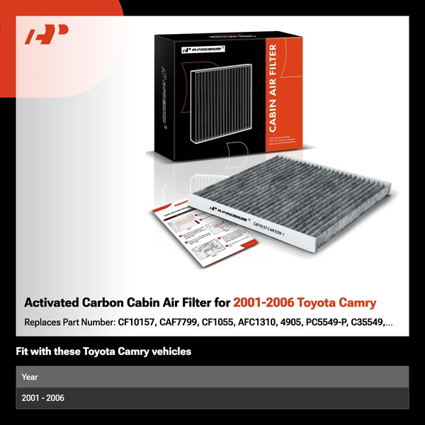 Activated Carbon Cabin Air Filter for 2001-2006 Toyota Camry