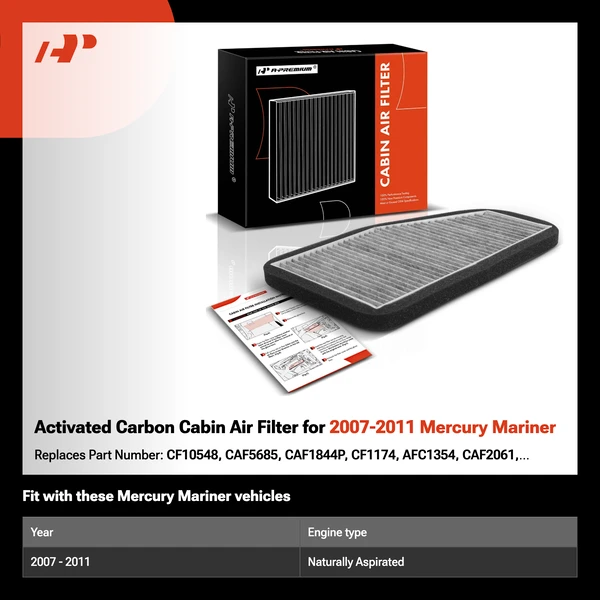 Activated Carbon Cabin Air Filter for 2007-2011 Mercury Mariner