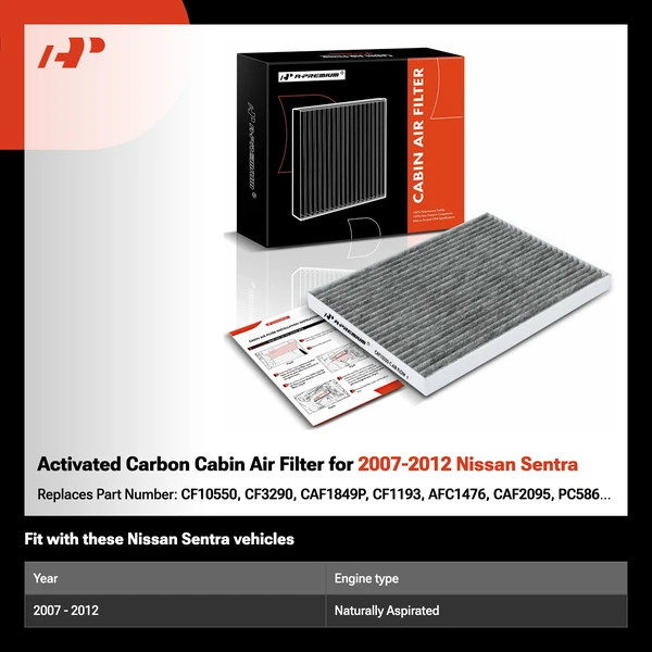 Activated Carbon Cabin Air Filter for 2007-2012 Nissan Sentra