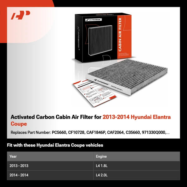 Activated Carbon Cabin Air Filter for 2013-2014 Hyundai Elantra Coupe