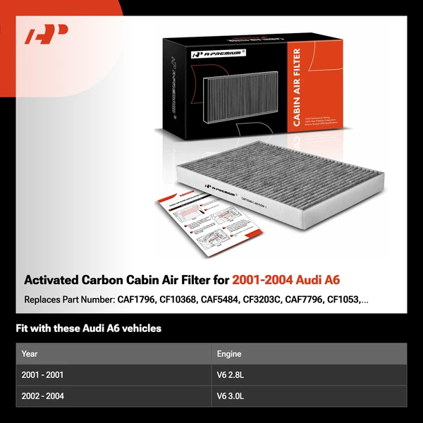 Activated Carbon Cabin Air Filter for 2001-2004 Audi A6