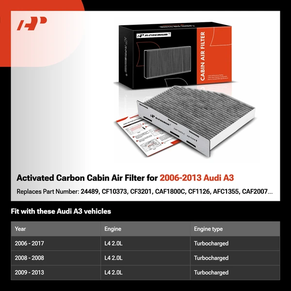 Activated Carbon Cabin Air Filter for 2006-2013 Audi A3