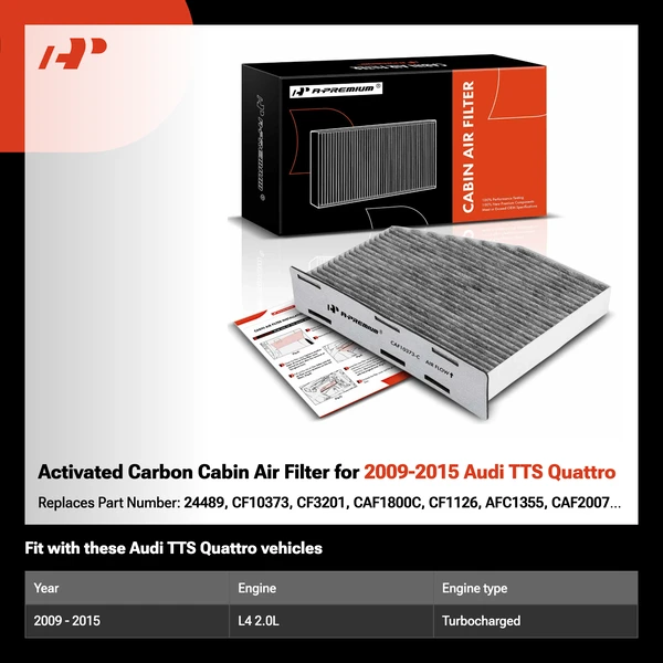 Activated Carbon Cabin Air Filter for 2009-2015 Audi TTS Quattro