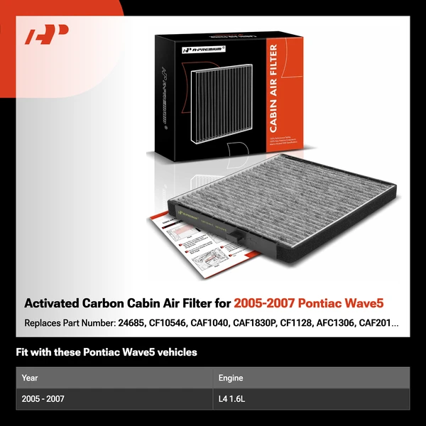 Activated Carbon Cabin Air Filter for 2005-2007 Pontiac Wave5