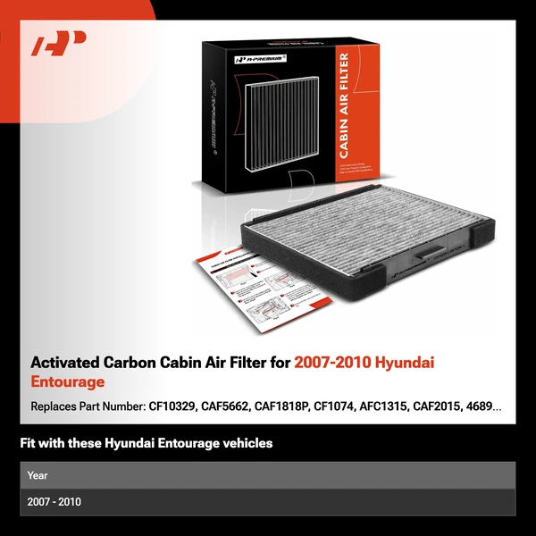 Activated Carbon Cabin Air Filter for 2007-2010 Hyundai Entourage