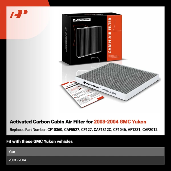 Activated Carbon Cabin Air Filter for 2003-2004 GMC Yukon