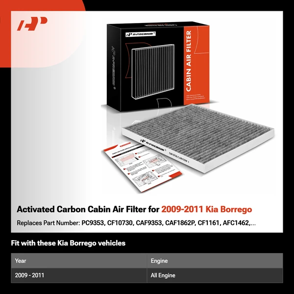 Activated Carbon Cabin Air Filter for 2009-2011 Kia Borrego