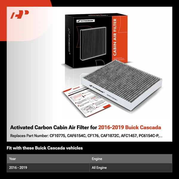 Activated Carbon Cabin Air Filter for 2016-2019 Buick Cascada