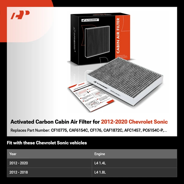 Activated Carbon Cabin Air Filter for 2012-2020 Chevrolet Sonic