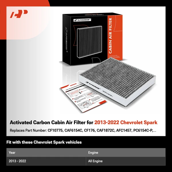 Activated Carbon Cabin Air Filter for 2013-2022 Chevrolet Spark