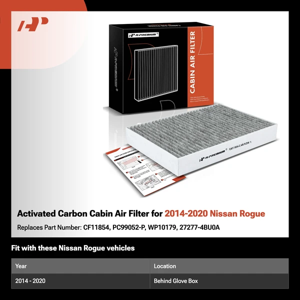 Activated Carbon Cabin Air Filter for 2014-2020 Nissan Rogue