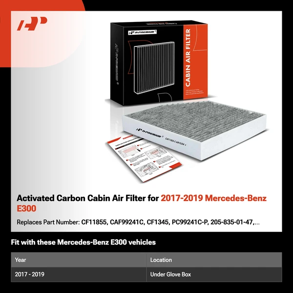 Activated Carbon Cabin Air Filter for 2017-2019 Mercedes-Benz E300