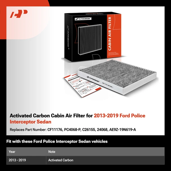 Activated Carbon Cabin Air Filter for 2013-2019 Ford Police Interceptor Sedan