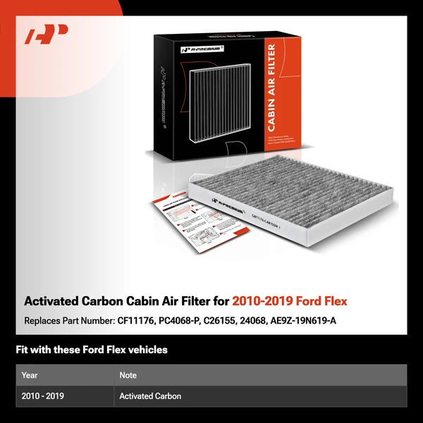 Activated Carbon Cabin Air Filter for 2010-2019 Ford Flex