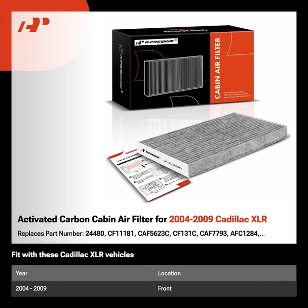 Activated Carbon Cabin Air Filter for 2004-2009 Cadillac XLR