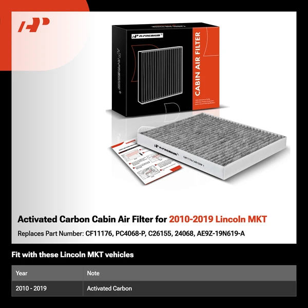 Activated Carbon Cabin Air Filter for 2010-2019 Lincoln MKT