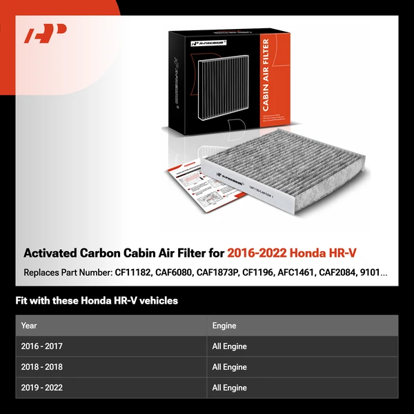 Activated Carbon Cabin Air Filter for 2016-2022 Honda HR-V