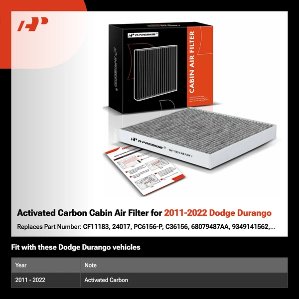 Activated Carbon Cabin Air Filter for 2011-2022 Dodge Durango
