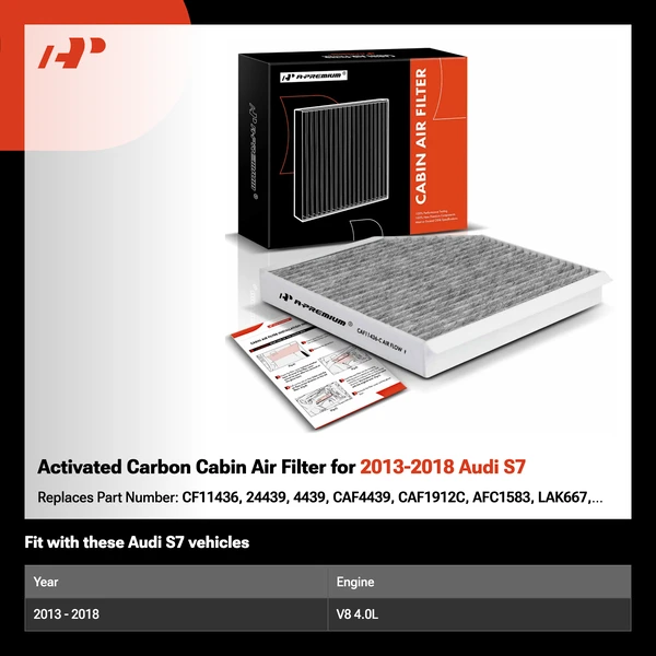 Activated Carbon Cabin Air Filter for 2013-2018 Audi S7