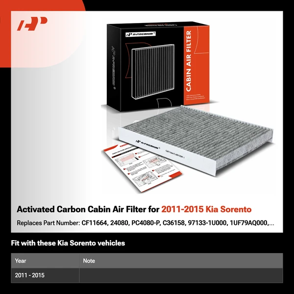 Activated Carbon Cabin Air Filter for 2011-2015 Kia Sorento