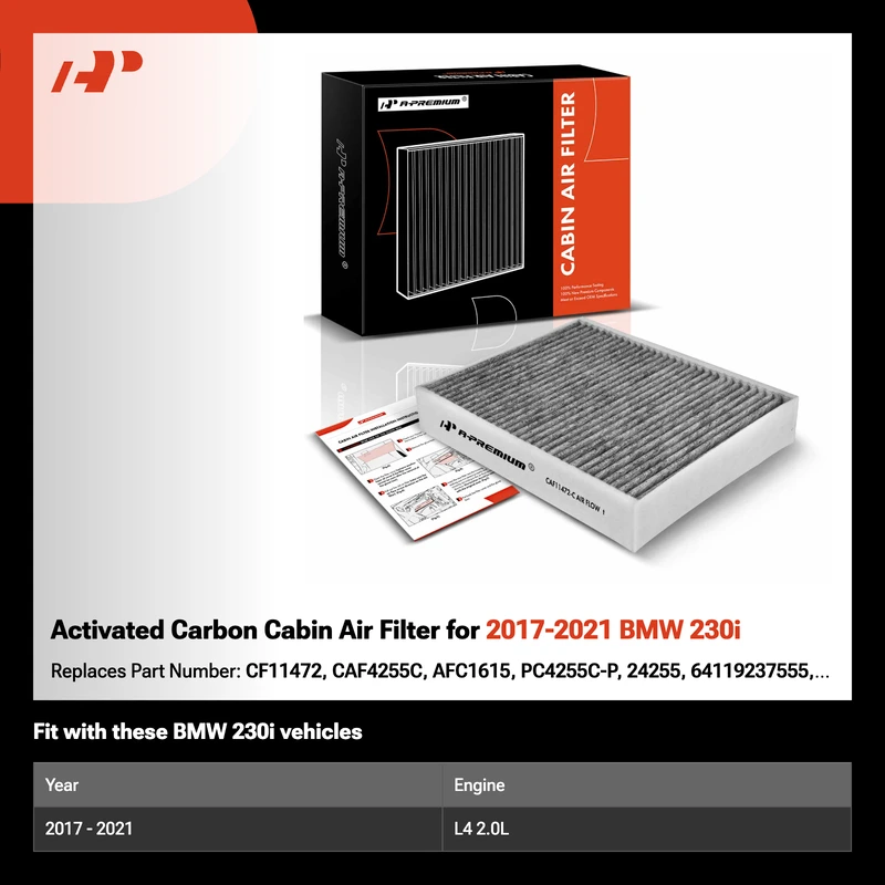 Activated Carbon Cabin Air Filter for 2017-2021 BMW 230i