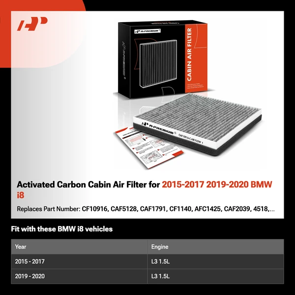 Activated Carbon Cabin Air Filter for 2015-2017 2019-2020 BMW i8