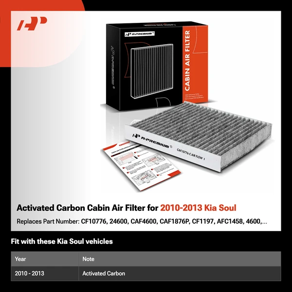Activated Carbon Cabin Air Filter for 2010-2013 Kia Soul