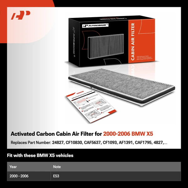 Activated Carbon Cabin Air Filter for 2000-2006 BMW X5