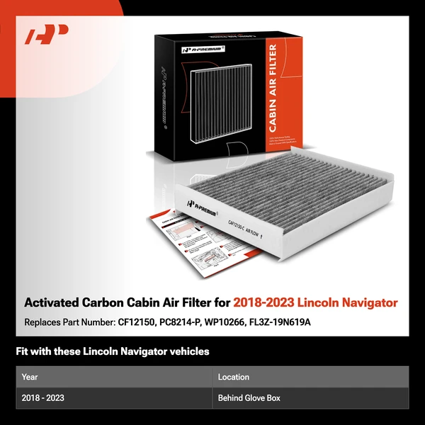 Activated Carbon Cabin Air Filter for 2018-2023 Lincoln Navigator