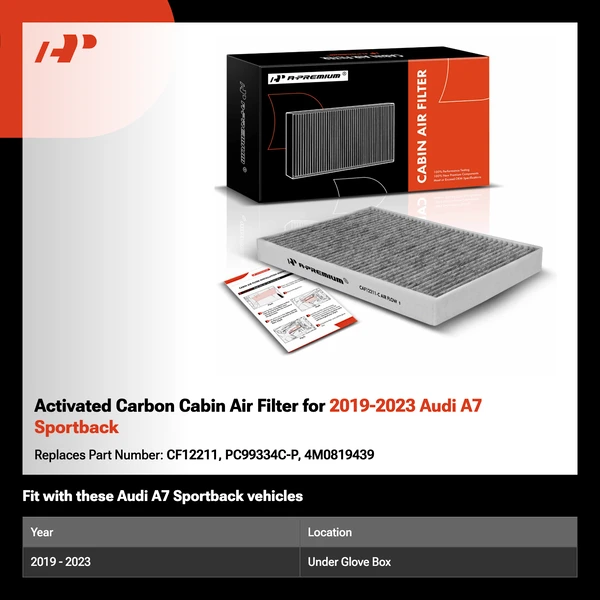 Activated Carbon Cabin Air Filter for 2019-2023 Audi A7 Sportback