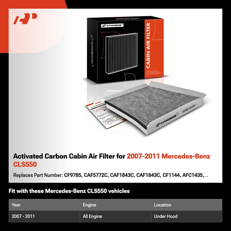 Activated Carbon Cabin Air Filter for 2007-2011 Mercedes-Benz CLS550